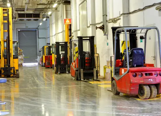 Empilhadeira em uma operação industrial